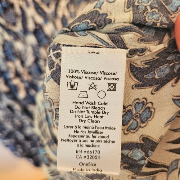 Anthropologie Rujuta Sheth Cinch Kaftan Maxi Dress Blue Lotus S/M Boho Bohemian - Picture 8 of 8